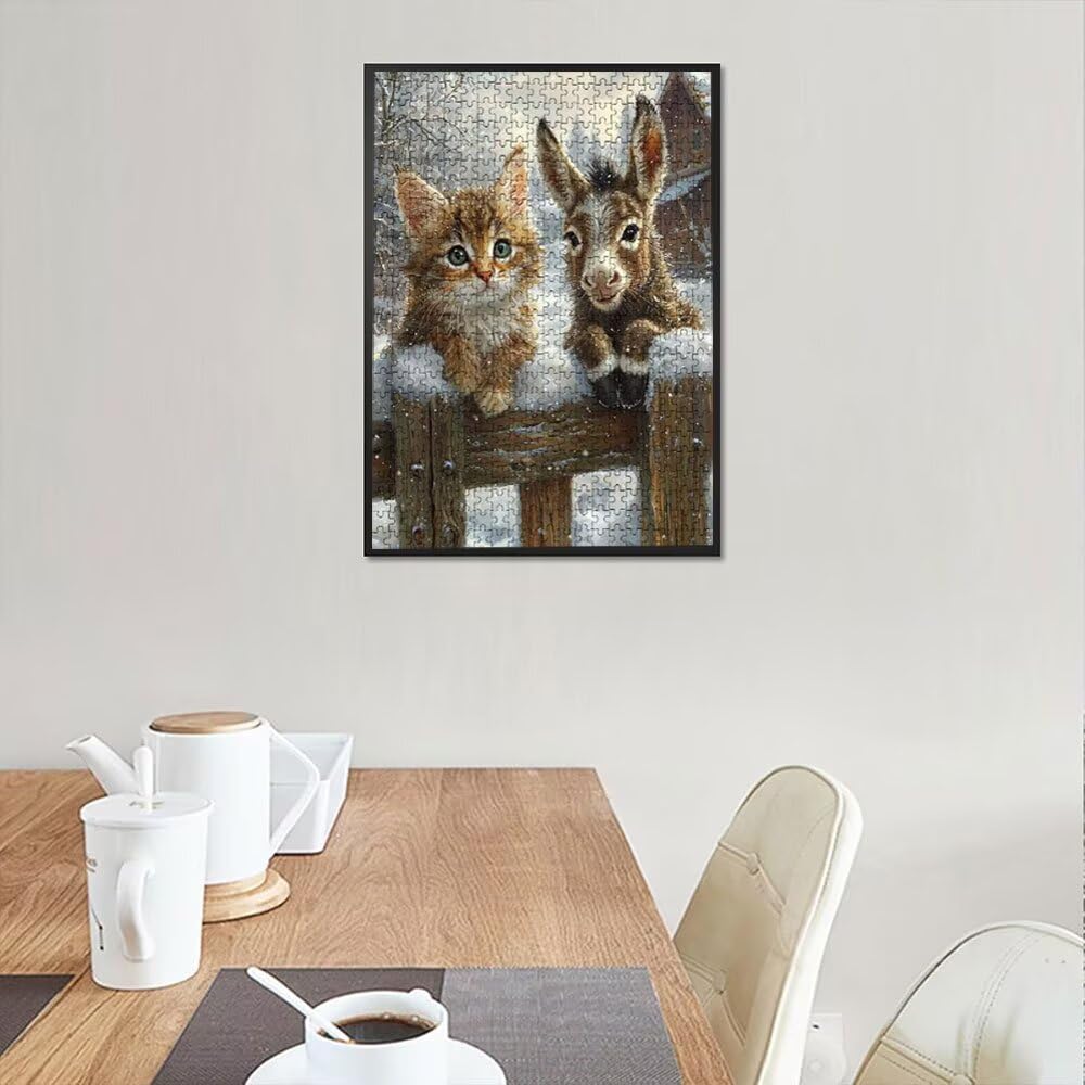 Esel Katze Puzzle 4000 Teile, Klassische Puzzles, Geschicklichkeitsspiel Puzzle für Erwachsene, Puzzlespiele für Die Ganze Familie, Mit Schöner Verpackung, Dekoration Puzzles DX0YL3-608