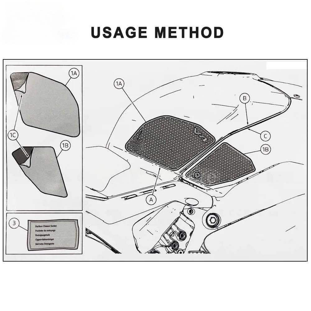 Moto Adesivo Copri Serbatoio Per Panigale V4 Tampone serbatoio | Per Panigale V4S /SP2 22 Decalcomanie laterali per impugnatura serbatoio Moto antiscivolo