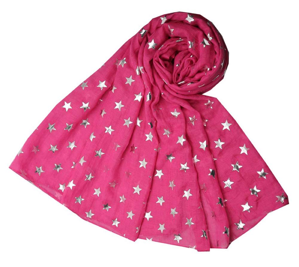 The Olive House Women's Pink The Olive House® Silver Stars Scarf Cerise