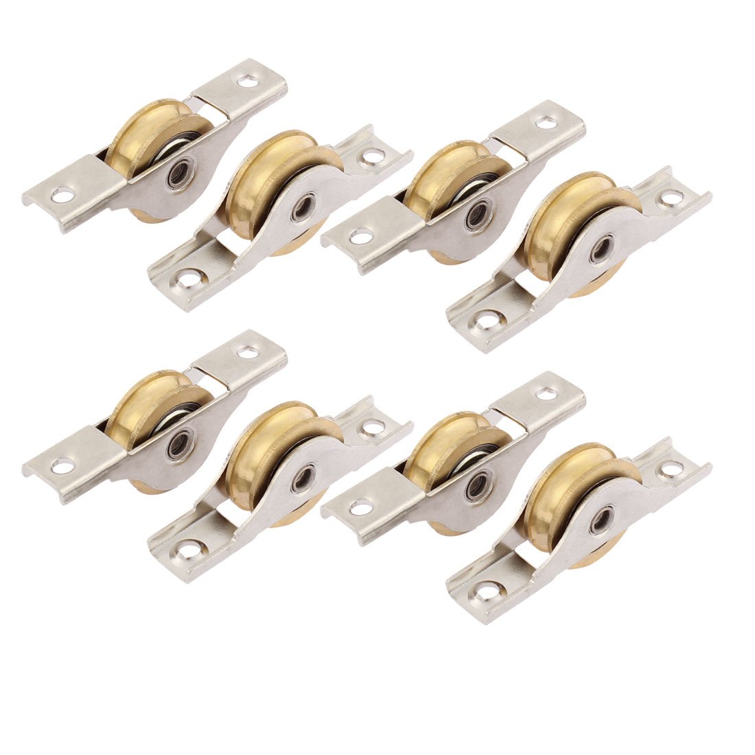 Uxcell Silver/Gold Sourcingmap Cabinet Wardrobe Sliding Door Roller Wheel Window Sash Pulley 8Pcs