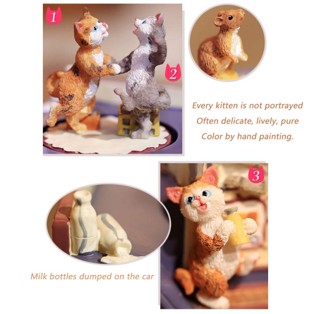 Boîte À Musique Cadeau De Noël Boîte musicale mignonne, boîte musicale de chat, boîtes de musique de chariot de lait, boîte de musique en résine, boîte de musique rétro, boîte de musique de décoration