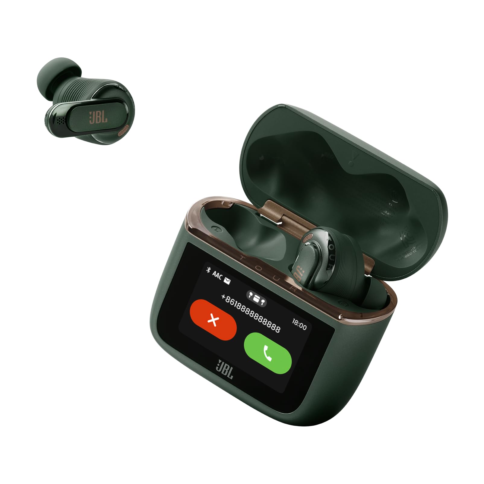 JBL Tour Pro 3, Kabellose Noise-Cancelling-Ohrhörer, Grün – Ansicht 2