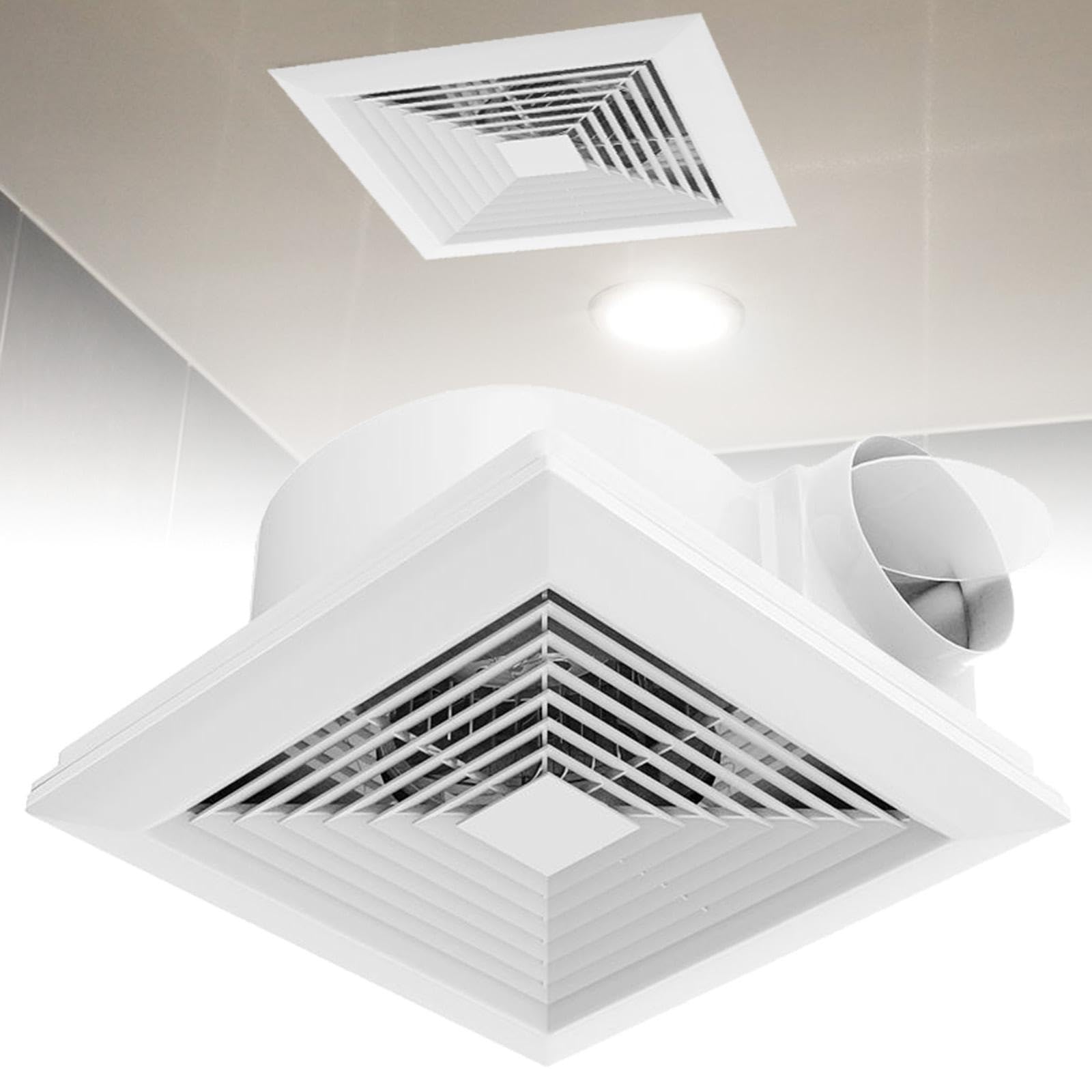 Ventilatore Da Bagno, Facile Installazione, Silenzioso, Compatto, Versatile per Doccia, Officina, Cucina, Bagno, Magazzini, 10 Inch