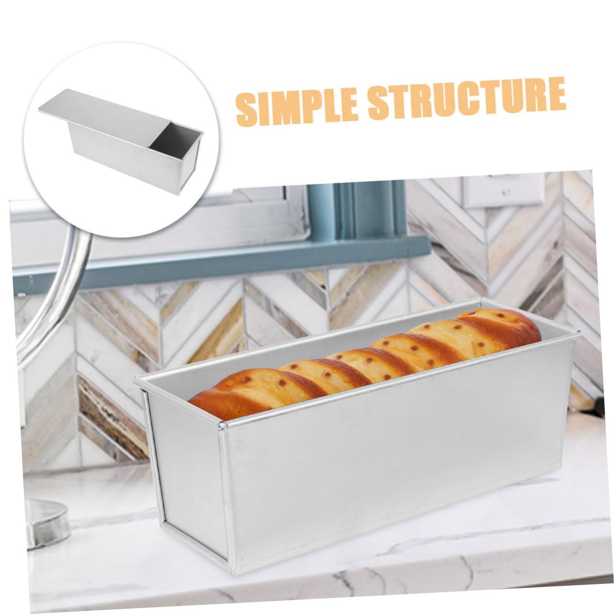 LIFKOME Kastenform zum Backen von Toastbrot Schnelle Wärmeleitung aus Aluminiumlegierung mit Schiebedeckel Antihaftbeschichtet Große Kapazität für Küche und Party