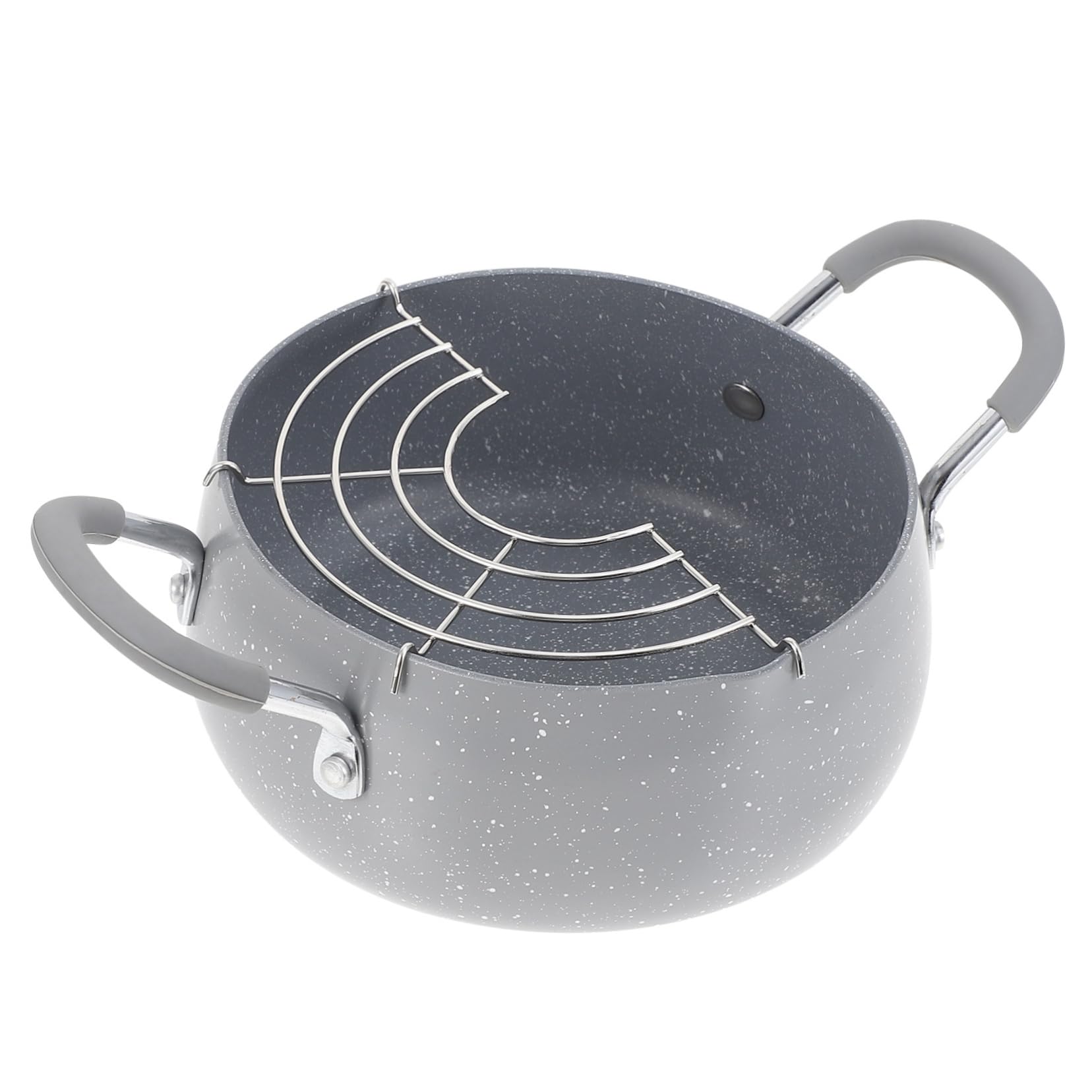 HAKIDZEL Mini Deep Fryer Pot Strainer Aluminum Pot for Tempura Frying Pan for Chicken Wings Chips Camping