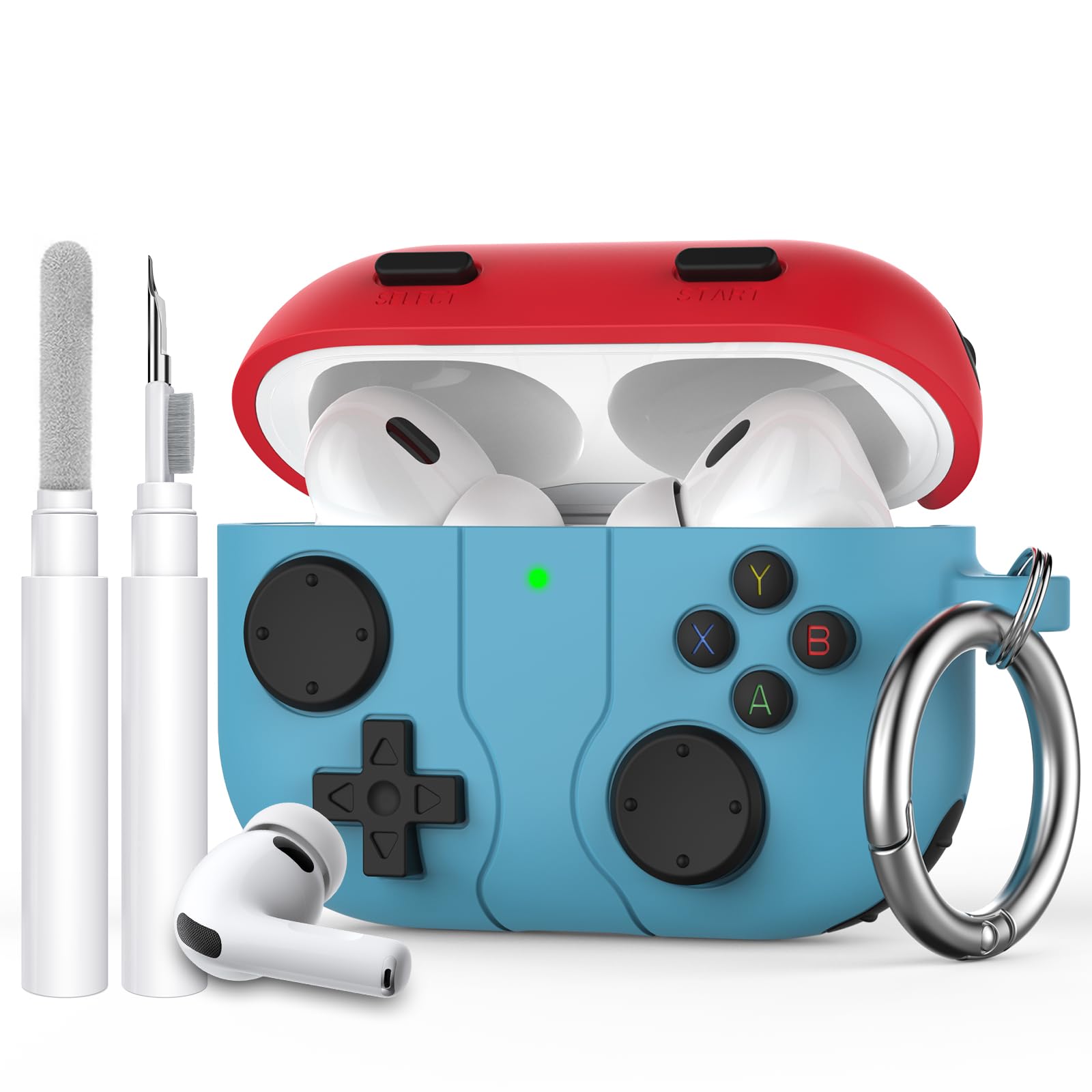 AhaStyle Custodia per AirPods Pro 3 con kit di pulizia Design retrò ispirato alle console portatili per AirPods Pro 3a generazione 2025 Custodia in morbido silicone protettivo