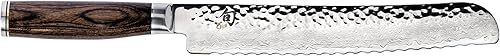 Shun Cutlery Premier - Cuchillo de pan de 9 pulgadas corta sin esfuerzo a través de cualquier tipo de pan sin rasgar o aplastar, afilado y ancho