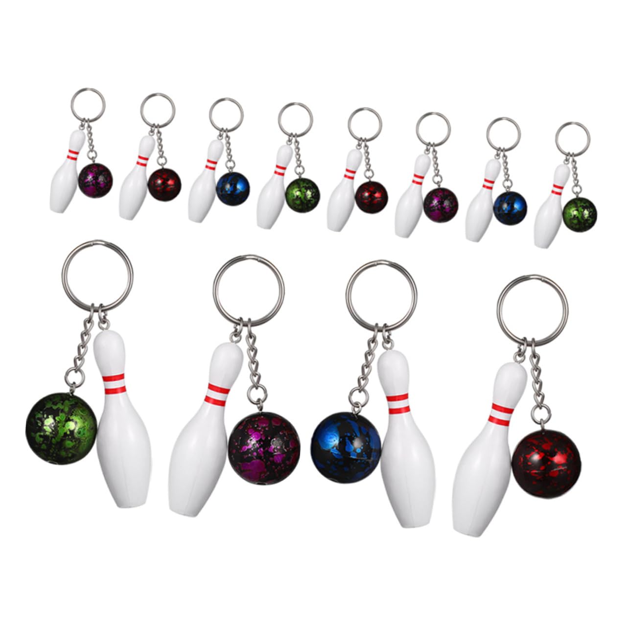 LIOOBO Llaveros De Bolos Mini Llaveros Colgantes De Diseño Deportivo Souvenirs De Bowling Para Decorar Mochilas Y Bolsos 12 Piezas X 5
