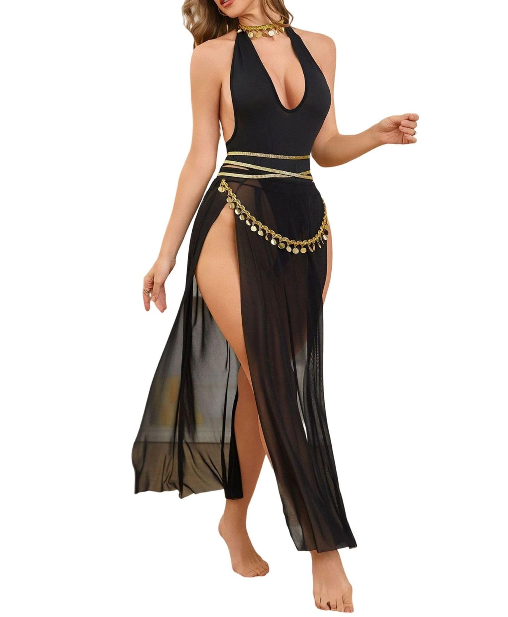 Nuisette Maille Transparente à Dos Nu et Décolleté V Plongeant Sublimé - 7