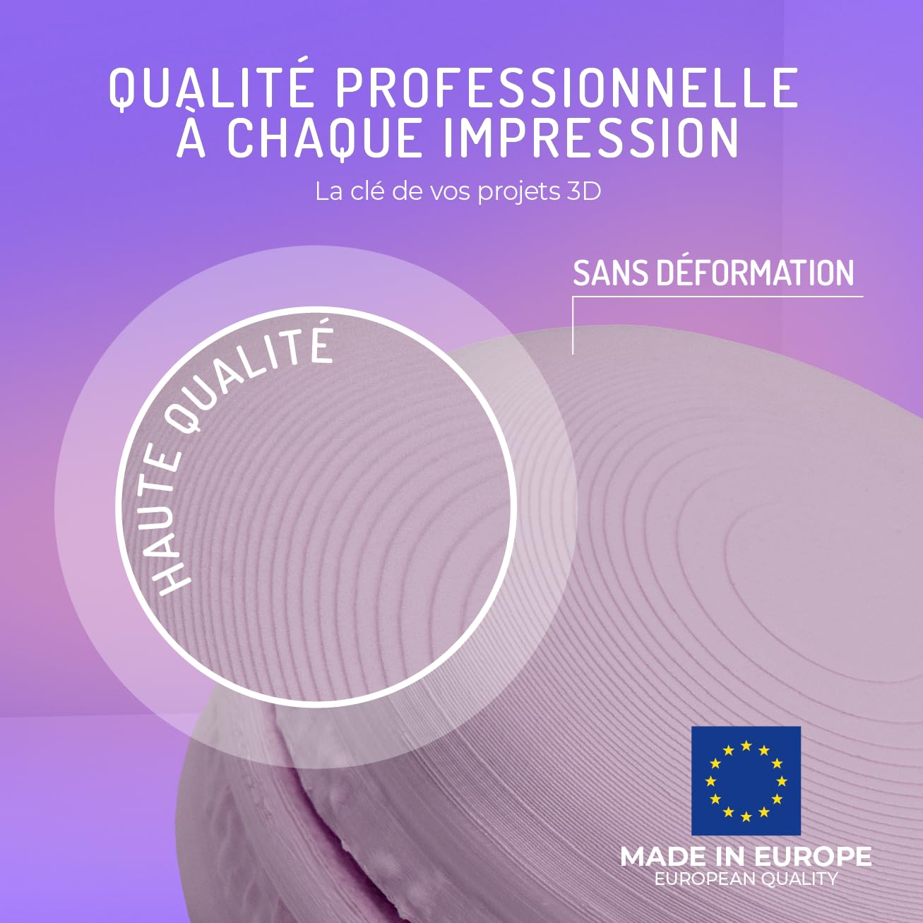 WINKLE Filament PLA HD Pastel 1.75mm Lila Doux 1kg, Filament Imprimante 3D | Matériaux d'impression 3D en Filament pour Impression 3D, Précision Dimensionnelle +/- 0.03mm