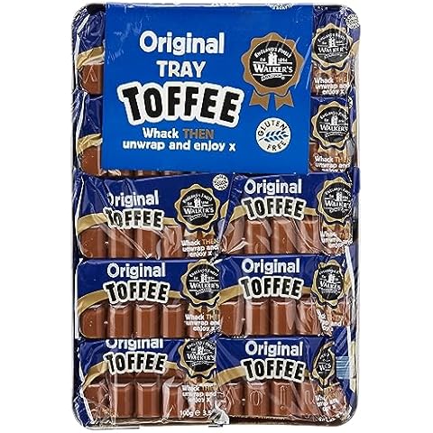 WALKERS Original Creamy Toffee Bars in Tin Tray Cover