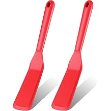 Zopeal 2 Pcs Crepe Spatula Narrow Silicone Long Non Stick, Red