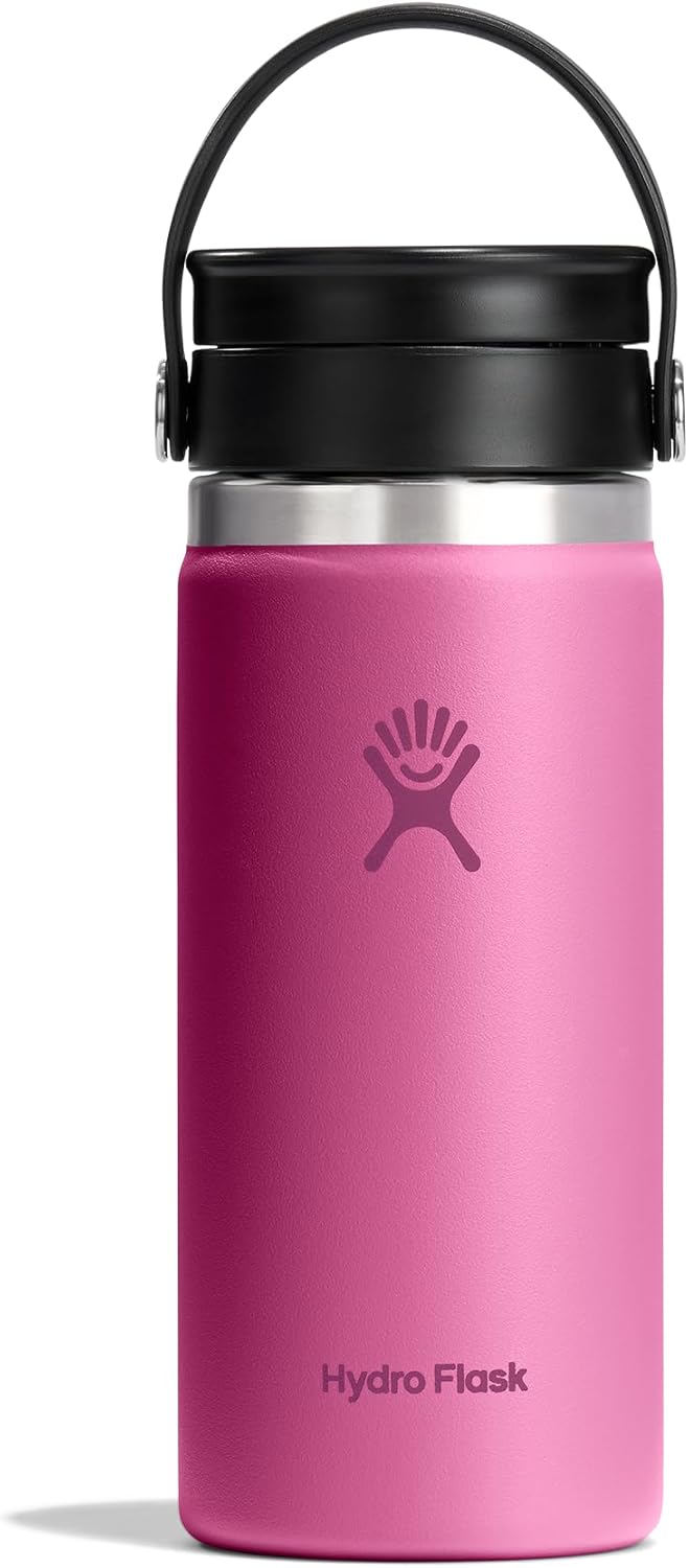 Hydro Flask Flex Sip Coffee Tumbler – Insulated Stainless Steel, Non Spill, Leak Proof Travel Coffee Cup 16 Oz Reef Pink