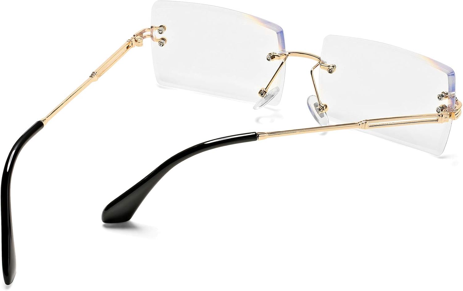 Rectangle Sunglasses for Men/Women Small Rimless Square Shade Eyewear - Image 4