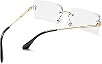 Vista 5 de Gafas de sol rectangulares para hombresmujeres, gafas de sol pequeñas sin montura cuadrada