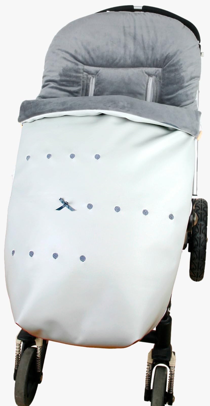 Saco Silla Paseo Universal Lazo-Bodoque Gris con cubrepies de Polipiel y el interior en tejido Polar CITYBEBE