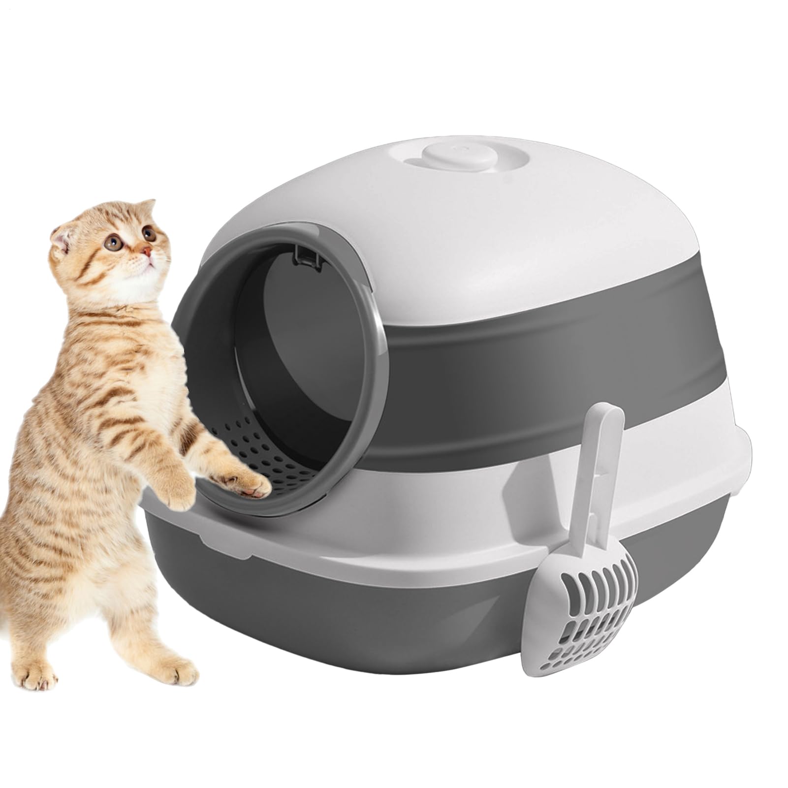 De para Gatos con Tapa Baño para Mascotas Plegable con Control De Olores | Con Pala Y Tapa Para Gatos Para Mascotas En Interior Para Hogar En Esquina Para Apartamento Y Para Viaje