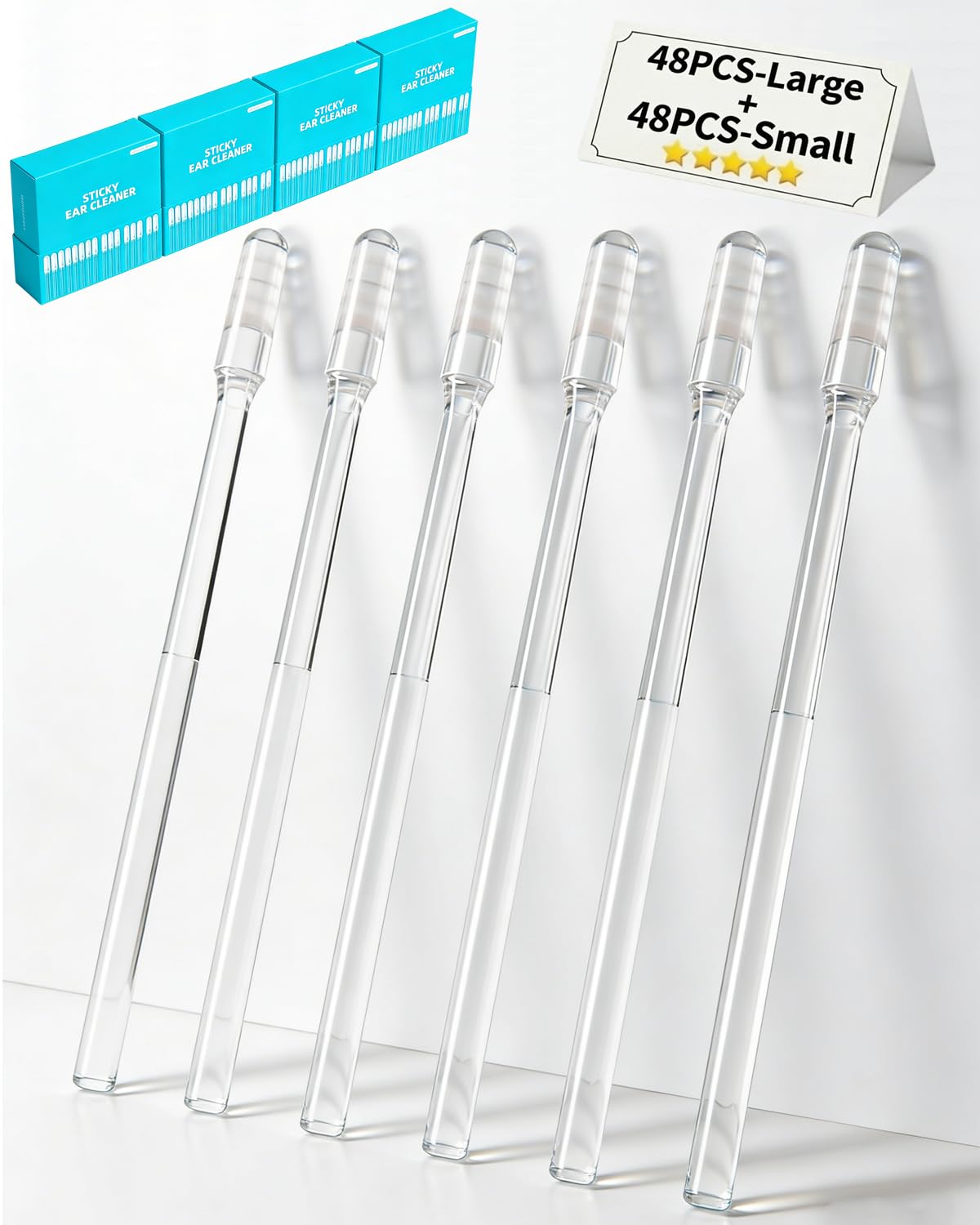 96PCS Gentle Ear Cleaning Stick Tool Earwax Remover Pick Adhesive Reusable Swabs Kit No Disposable Washer Scoop Care