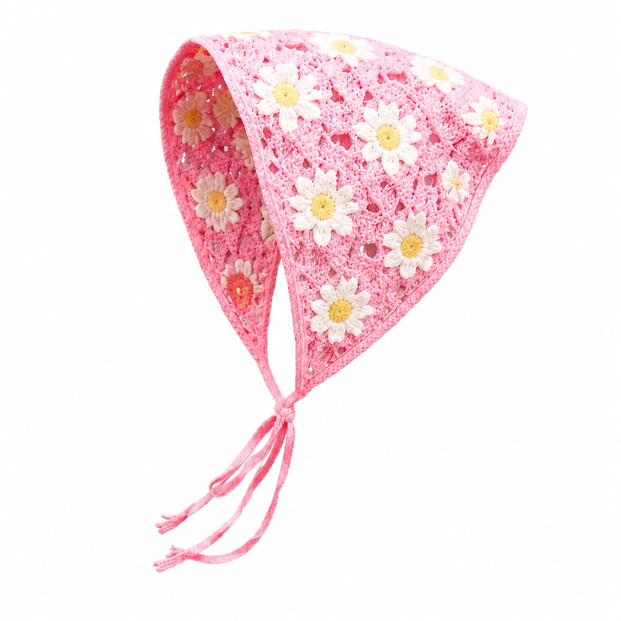 gopi handicraft Handmade Crochet Daisy Bandana for Women | Floral Head Scarf | Summer Hair Bandana | Boho Hair Accessory | Soft Cotton Knit Headwrapq-picture-49