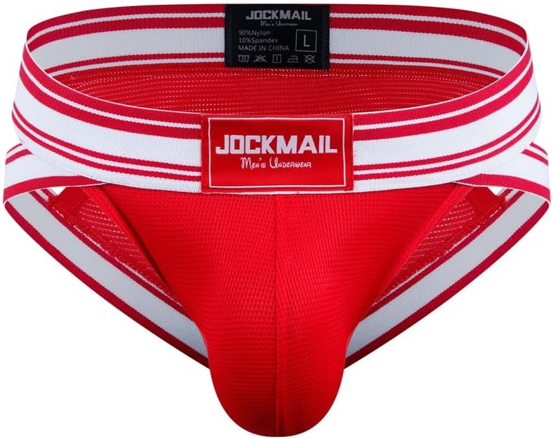 JOCKMAIL 2PCS/PACK Mens Briefs Underwear Wide Belt Mesh Athletic Sport Underwear Briefs - Image 8