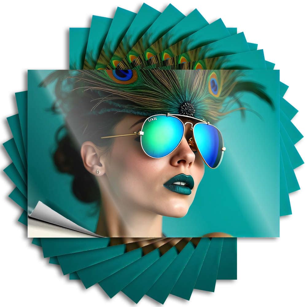 Necessities Alcohol Lettering Sticker - Peacock Feathers Adorn Stylish Sunglasses Bumper Waterproof Vinyl Sticker(12X18CM)
