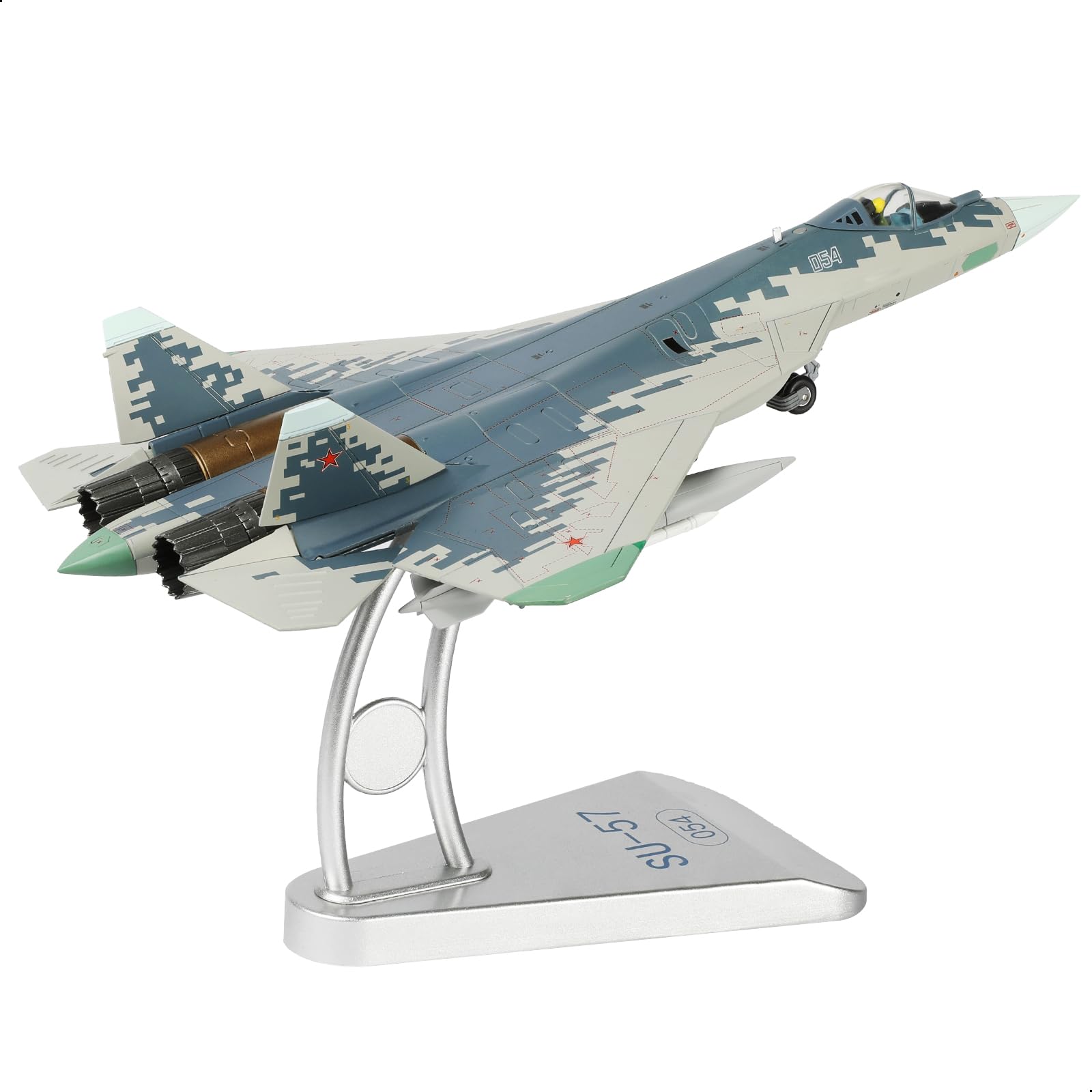 NUOTIE Classic 1:72 Pre-Build Model Kits SU-57 Russian Sukhoi Fighter Aircraft Alloy Diecast Airplanes Military Display Model Aircraft for Collection or Gift