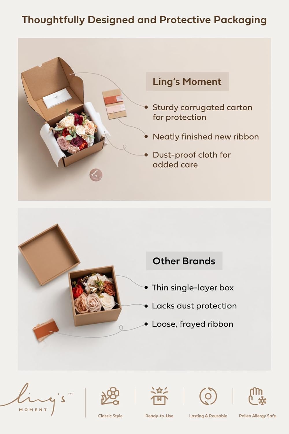 Ling's moment Burgundy Artificial Wedding Flower Bouquets for Bridesmaids Navy Blue Floral Bouquet Bridesmaids Bouquets with Ribbon Ceremony Anniversary,7-inch Diameter - Image 7