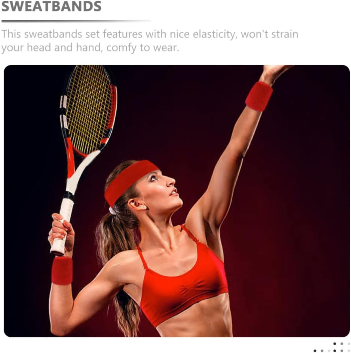 Elastic Headband and Wristbands Set, Polyester Sweatbands for Gym