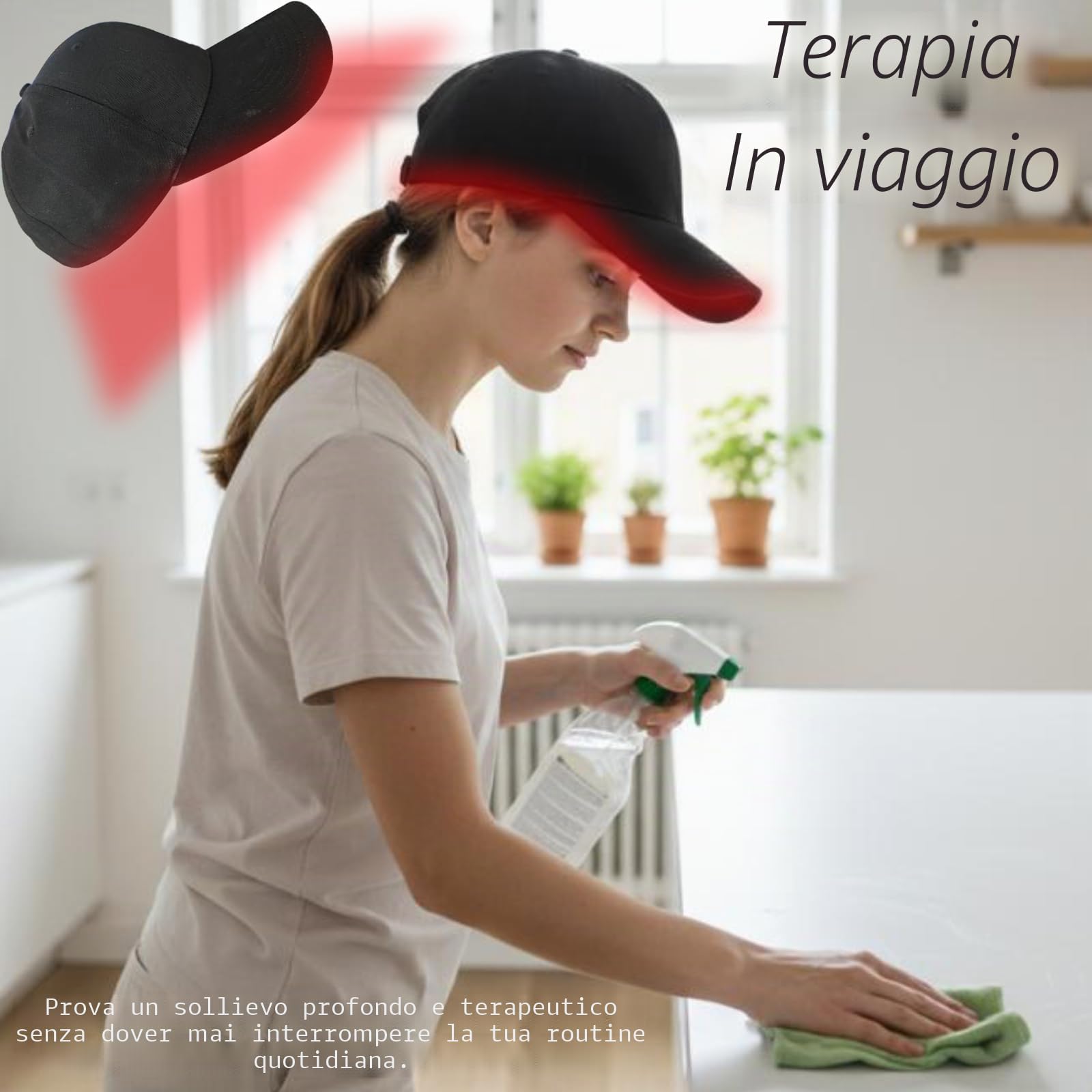 Cappello per Terapia con Luce Rossa e Blu e Massaggio Vibrante, 120 LED a 470nm/660nm/850nm per il Benessere dei Capelli, Dotato di Chip 3-in-1 ad Alta Efficienza e Interruttore con 5 Modalità
