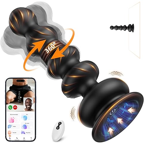 Thrusting Anal Beads Prostate Massager, BEISAR Anal Vibrator Anal Toys Butt Plug 10 Vibrating Thrusting Anal Plug Male Sex Toys for Men Women Adult Toys Gradual Bead Anal Furniture Bedding