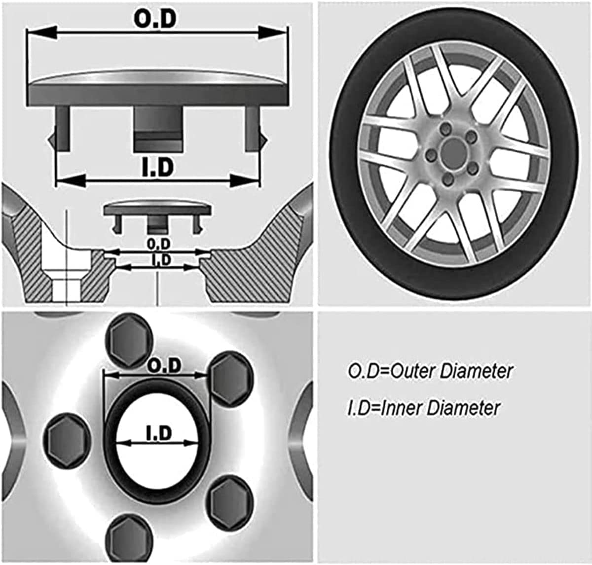 4pcs Car Centre Wheel Coprimozzo per N-issan j10 j11 j12 N15 N16 N17 Y60 Y61 Y62 54mm Tappi Ruota per Auto Impermeabili Antipolvere con Accessori Lo Styling Del Logo Dell'Auto,A