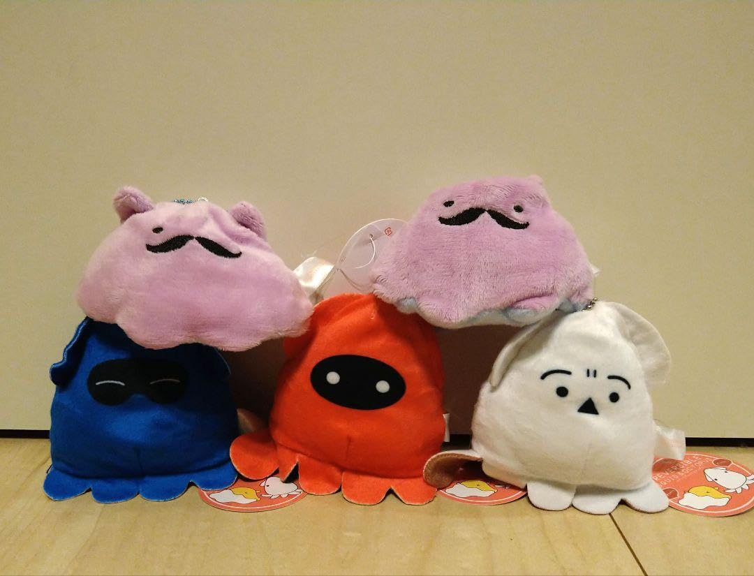 Amazon.co.jp: リバーシブルイカ メンダコ ぬいぐるみ マスコット 5点
