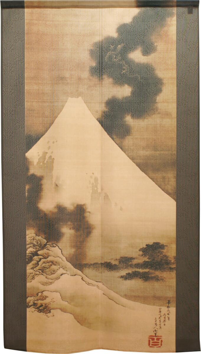 Amazon｜のれん工房 のれん 龍 葛飾北斎 富士越龍図 幅85cm×丈150cm