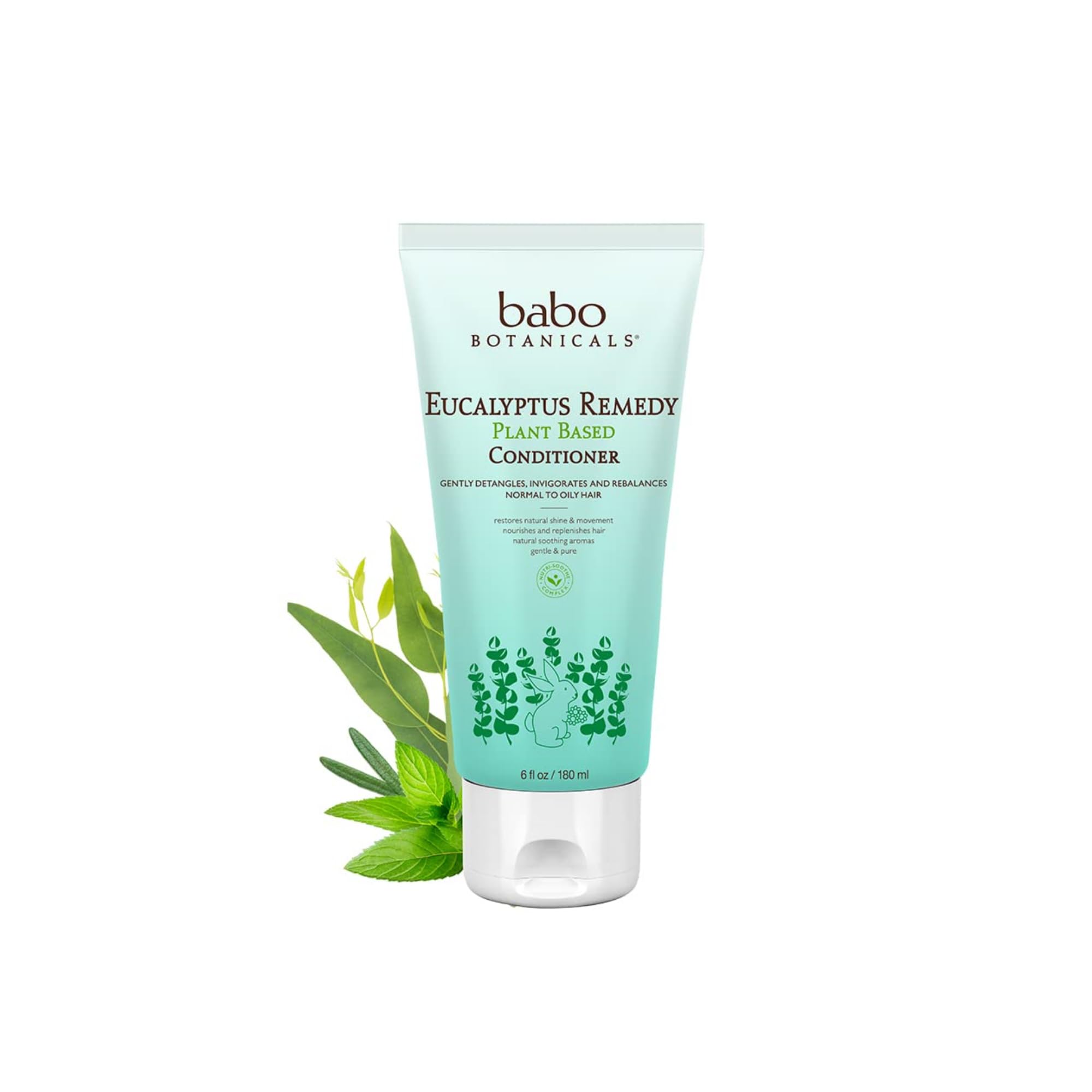 Babo Botanicals Eucalyptus Remedy Conditioner - Invigorating Eucalyptus, Rosemary & Pepermint - For all ages - Rebalancing Conditioner for all hair types - Vegan