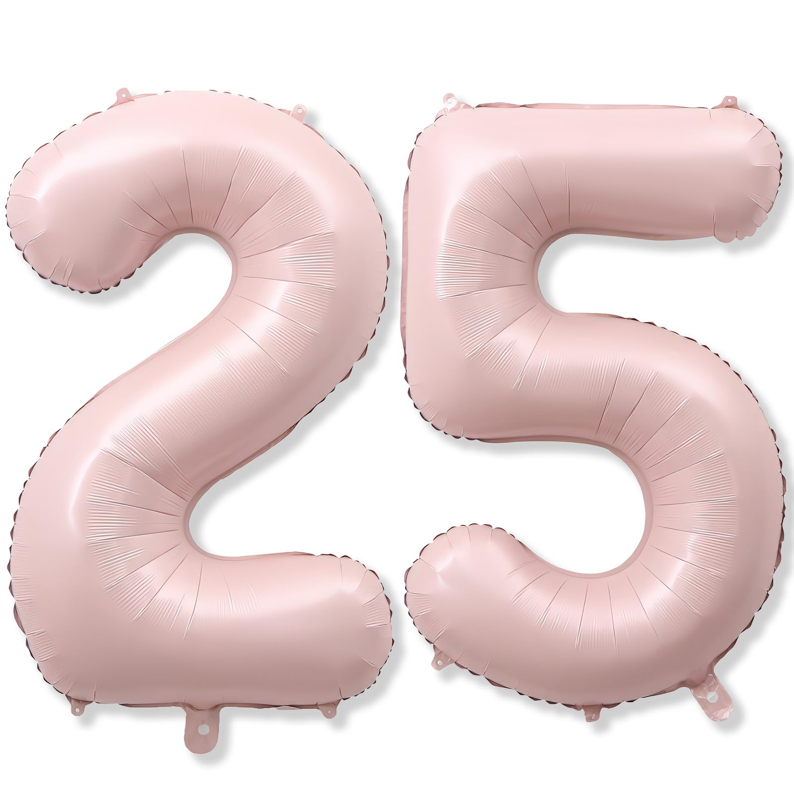 Pastel Pink 25 Balloon Number for Girls, 40'' Self Inflating Number 25 Balloons, Big Light Blush Pink Foil 2 &amp; 5 Helium Balloon 25 for Women Boho Coquette 25th Birthday Party Graduation Decorations