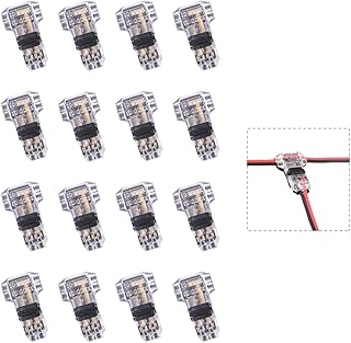 Low Voltage Wire Connectors, No Soldering No Wire Stripping, 3 Way 2 Pin Small Wire Connectors, Compact T Tap Connectors, Fits 24-20 Gauge Wires, 16 Pack