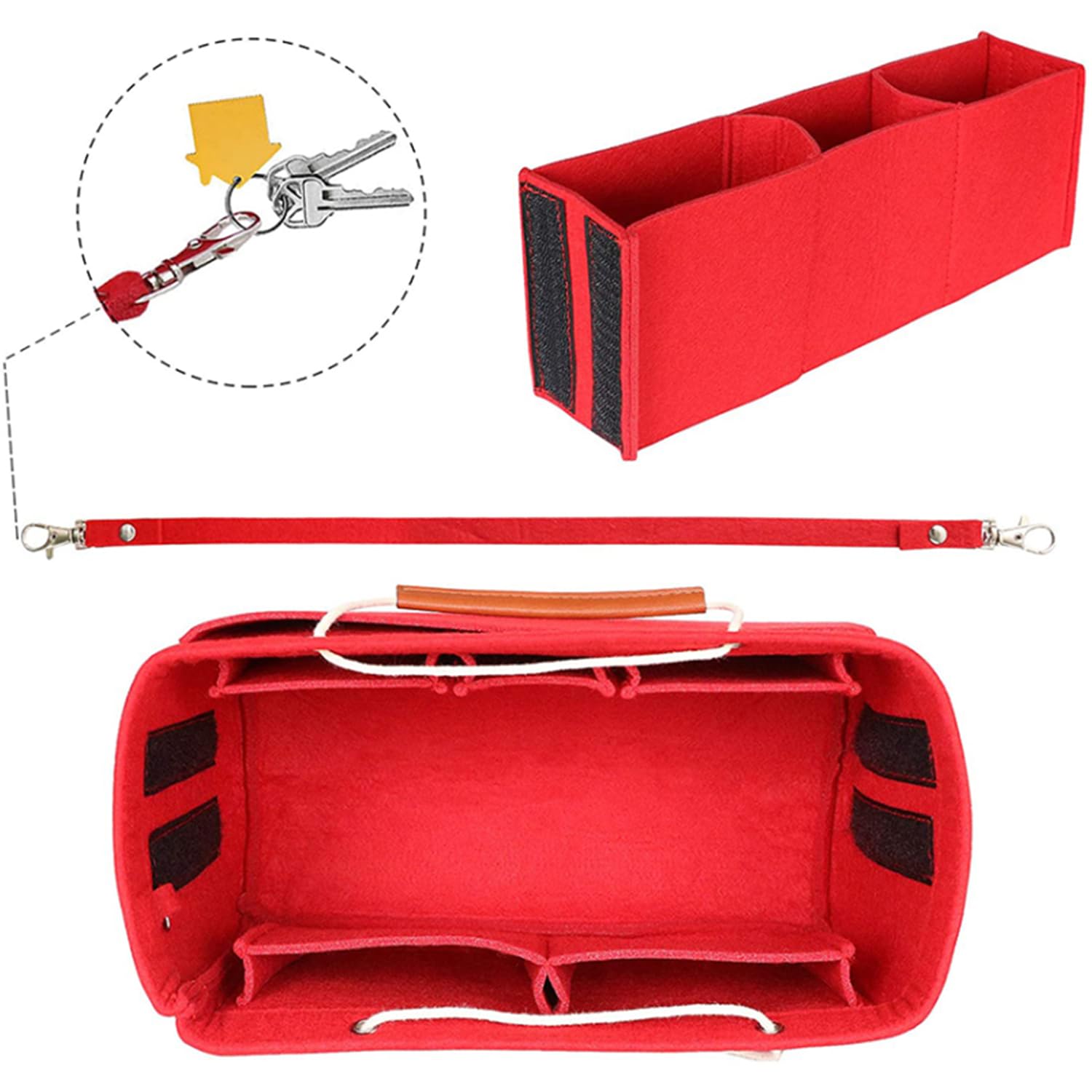 D.DUO Handtaschen-Organizer – Flexibler Filz-Eins Produktbild-Vorschau 2