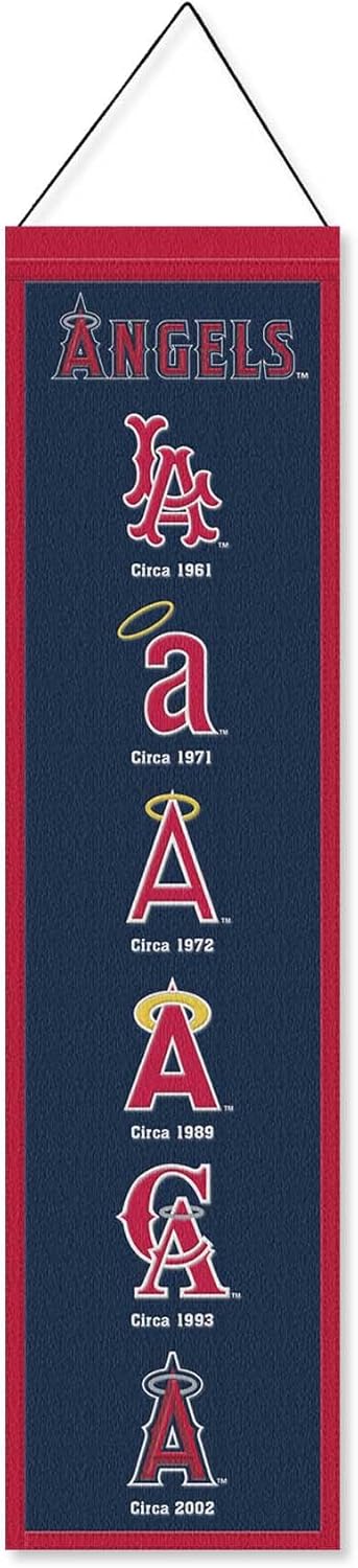 WinCraft Anaheim Angels Evolution 8x32 Inch Vertical Wool Embroidered Hanging Banner