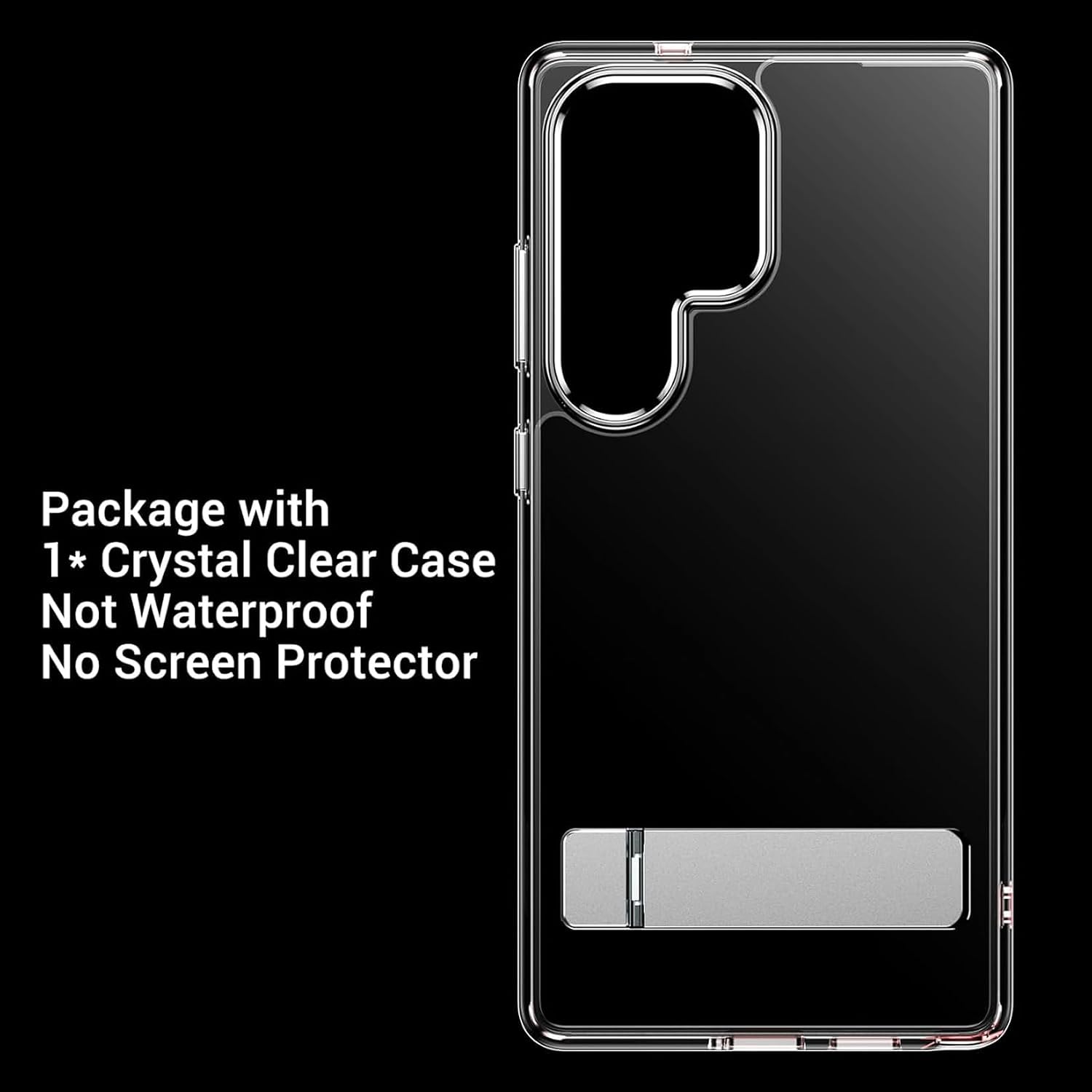 Designed for Samsung Galaxy S24 Ultra Case,[Built in Hidden Kickstand][Military Grade Drop Protection] [Never Yellowing] Slim Thin Phone Case for S24 Ultra Case - Crystal Clear thumbnail