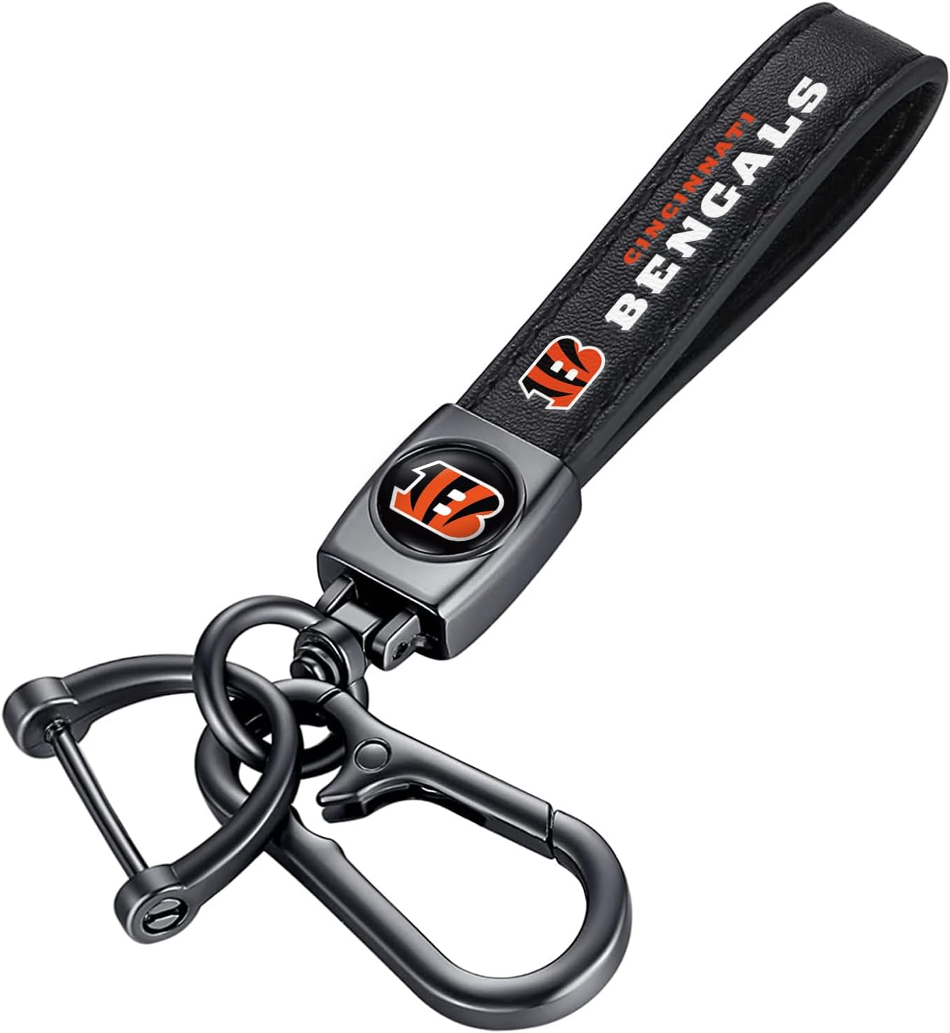 Aollpu Leather Car Keychain,Universal Heavy Duty Metal Key Chain Accessories