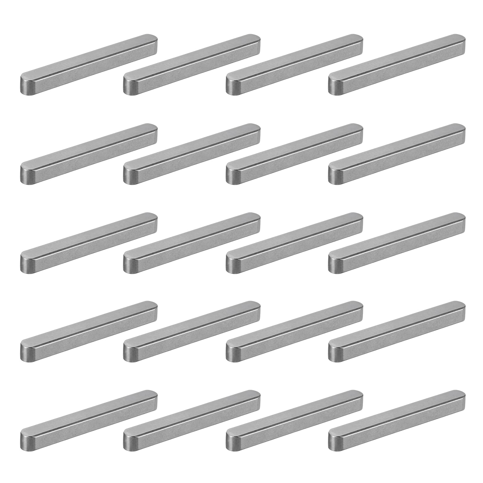 sourcing map 20 Pcs Round Ended Feather Key, 70x8x7mm Carbon Steel Drive Shaft Parallel Keys Keyway Stock Assortment for Mechanical Fasteners Industry
