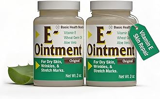 Basic Brands - Vitamin E Ointment - 2oz - Moisture Enhancing - Can Help Reduce Appearance of Scars, Stretch Marks, Fine Lines & Wrinkles - 2-Pack