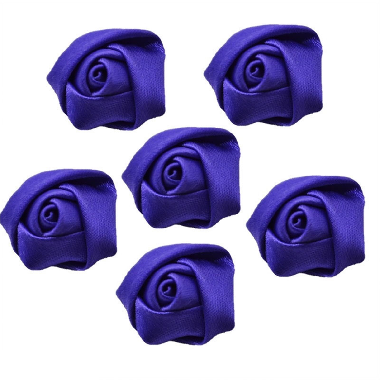 MDSRFGN Fabric Flowers 20pcs 2cm Mini Satin Rose Ribbon Rosettes Fabric Flower DIY Flowers For Home Wedding Decoration Craft(Purple)