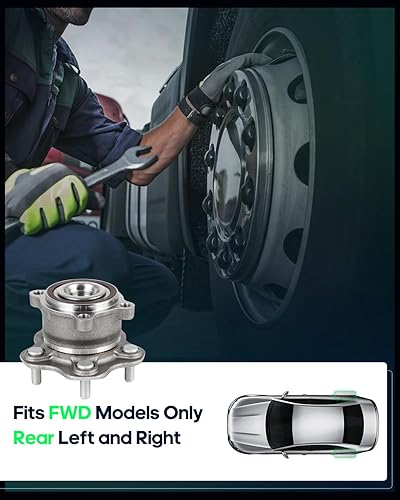 Miniatura 2 de SCITOO Conjunto de cubo de rodamiento de rueda trasera 512389 para Nissan Altima 2007 no ABS 5 lengüetas