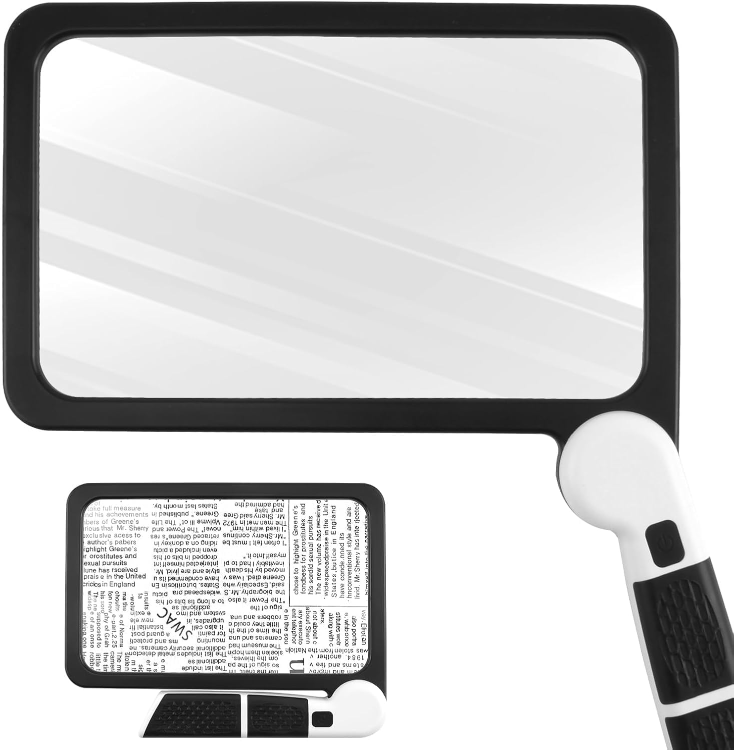 5X Magnifying Glass with Light, Lightweight Full Page Reading Magnifying Glass, Equipped with 48 Led Lights and Anti Glare Lenses