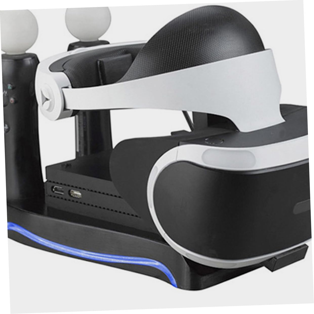 OSALADI Soporte para Gafas De Realidad Virtual Base para Gafas De Realidad Virtual Organizador De Estación De Carga para Mandos De Compatible VR para Sujeta Cascos Gaming y Almacenamiento