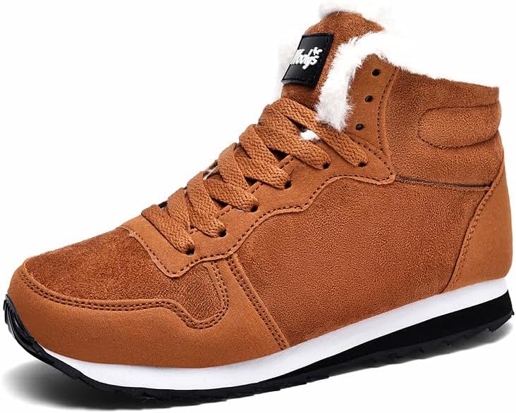Women's Winter Thermal Snow Boots, Warm Plush Lined Lace Up Sneakers, Faux Suede Non-slip Shoes, Women's Footwear
