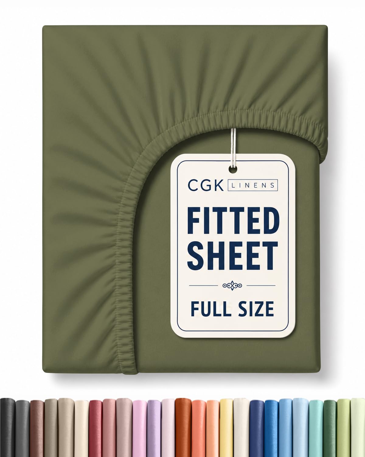 Full Fitted Sheet - Single Fitted Sheet Only - Deep Pockets - Sage Green