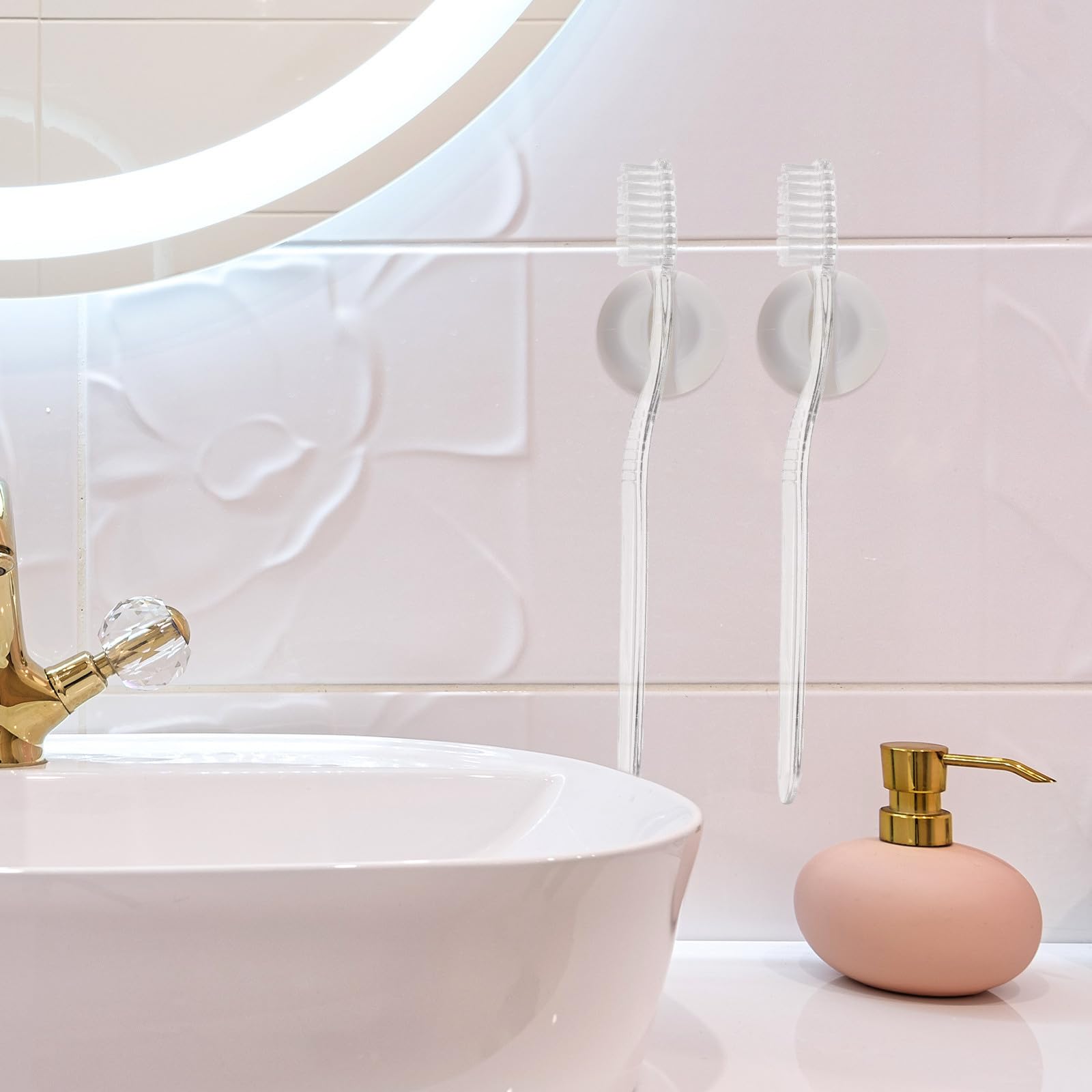 MAGICLULU 20 Piezas Soporte de Cepillo de de succión Soporte para Cargador de Cepillo de Soporte para Cepillo de almacenaje baño Almacenamiento baño el plastico