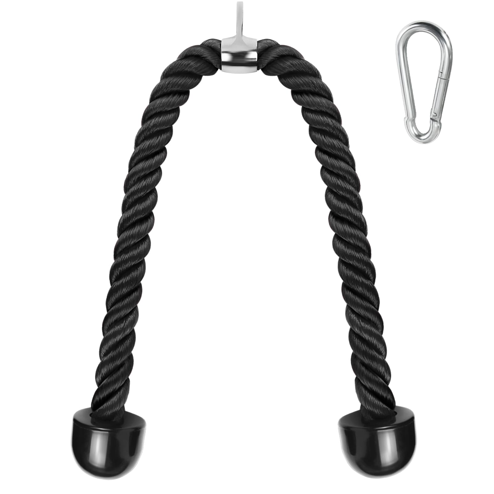 A2ZCARE Deluxe Tricep Rope Cable Attachment, 27 & 36 Inch Rope Length, Non-Slip & Easy to Grip with Snap Hook for Gym & Home Workout